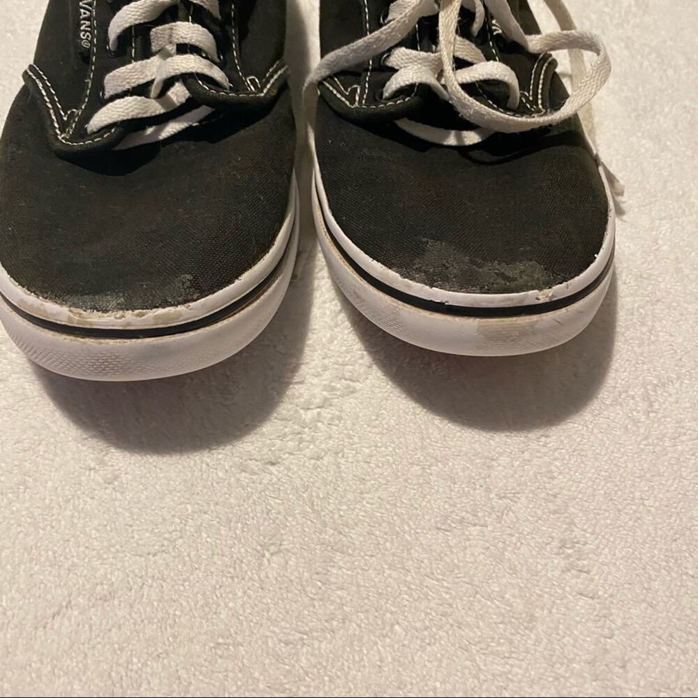 Vans Off the Wall Black w/ White Sneakers Size 8 Low Tops Lace Up Shoes Skater - Picture 7 of 9